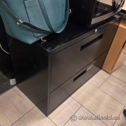 Black Global 2 Drawer Lateral File Cabinet